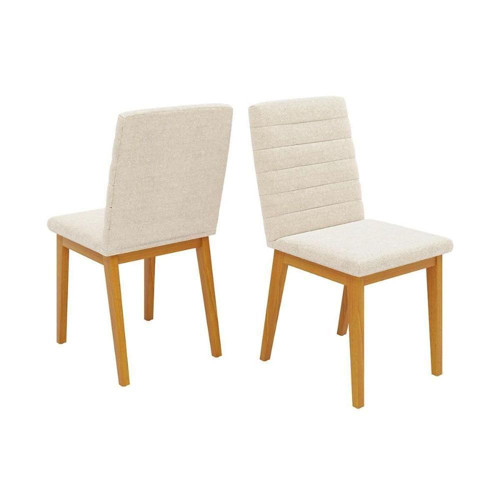 Cadeira Sala De Jantar Sofia Madeira Kit 2 Un Ipe-boucle Perola - Dj Móveis - 1