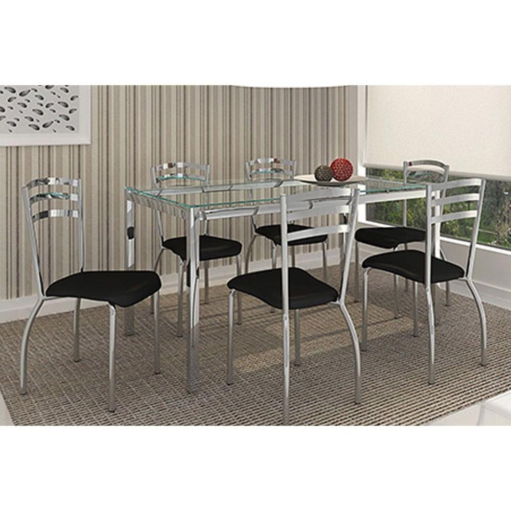 Cadeira Sala De Jantar Portugal 2c007cr Aço Kit 2 Un Cromado-suede Escuro - Kappesberg - 4