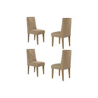 Cadeira Sala De Jantar Pietá Kit 4 Un Naturalle-suede Creme - Rufato - 1