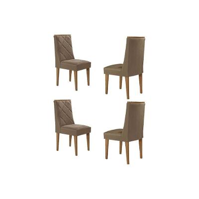 Cadeira Sala De Jantar Pietá Kit 4 Un Naturalle-corano Capuccino - Rufato
