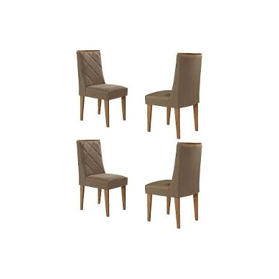 Cadeira Sala De Jantar Pietá Kit 4 Un Madeira Capuccino-corano Capuccino - Rufato