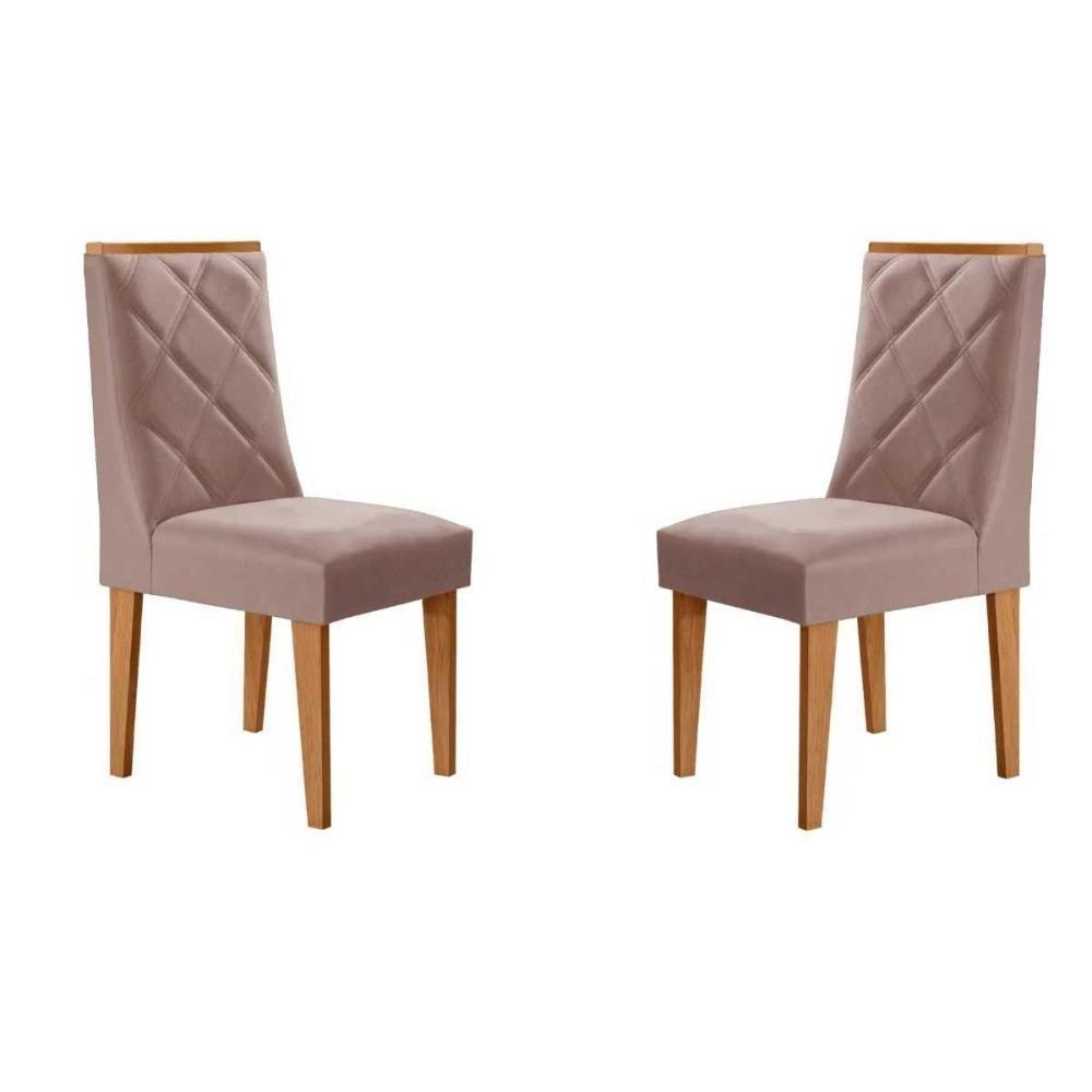 Cadeira Sala De Jantar Pietá Kit 2 Un Naturale-linho Capuccino - Rufato - 1
