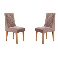Cadeira Sala De Jantar Pietá Kit 2 Un Naturale-linho Capuccino - Rufato - 1