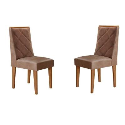 Cadeira Sala De Jantar Pietá Kit 2 Un Naturalle-corano Capuccino - Rufato