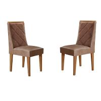 Cadeira Sala De Jantar Pietá Kit 2 Un Naturalle-corano Capuccino - Rufato - 1