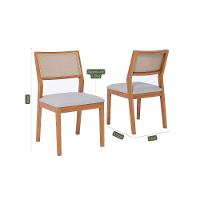 Cadeira Sala De Jantar Oiti Kit 2 Un Carvalho-linho Cinza-tela - Cimol - 3