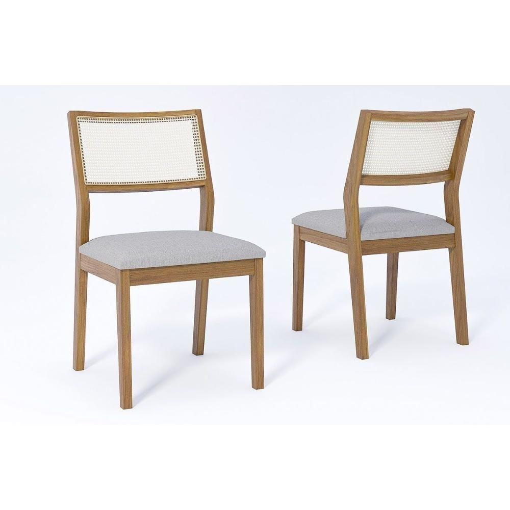 Cadeira Sala De Jantar Bella Kit 2 Un Carvalho-linho Cinza - Cimol - 1