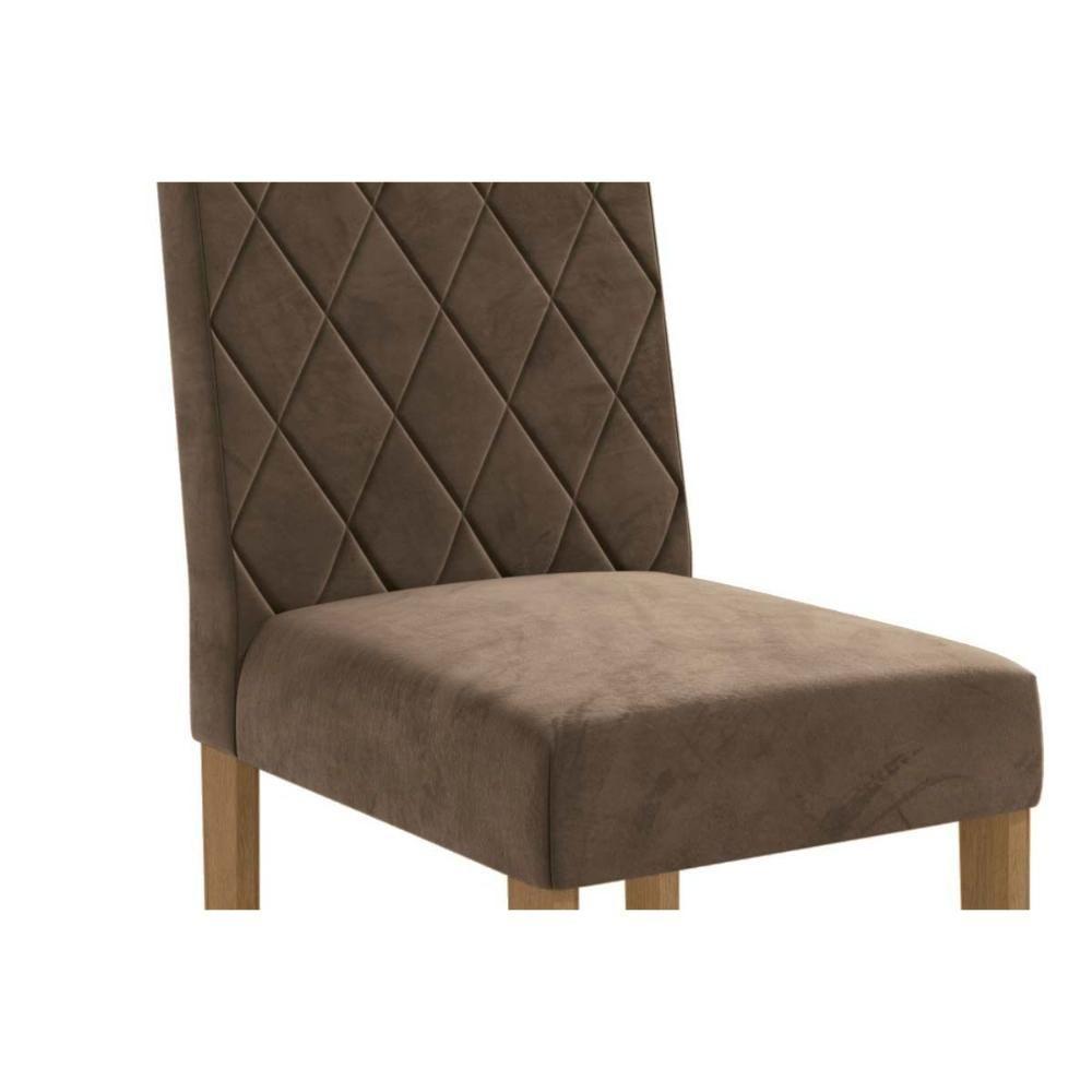 Cadeira Sala De Jantar Camélia Kit 2 Un Carvalho-boucle Bege Fendi - Kappesberg - 4