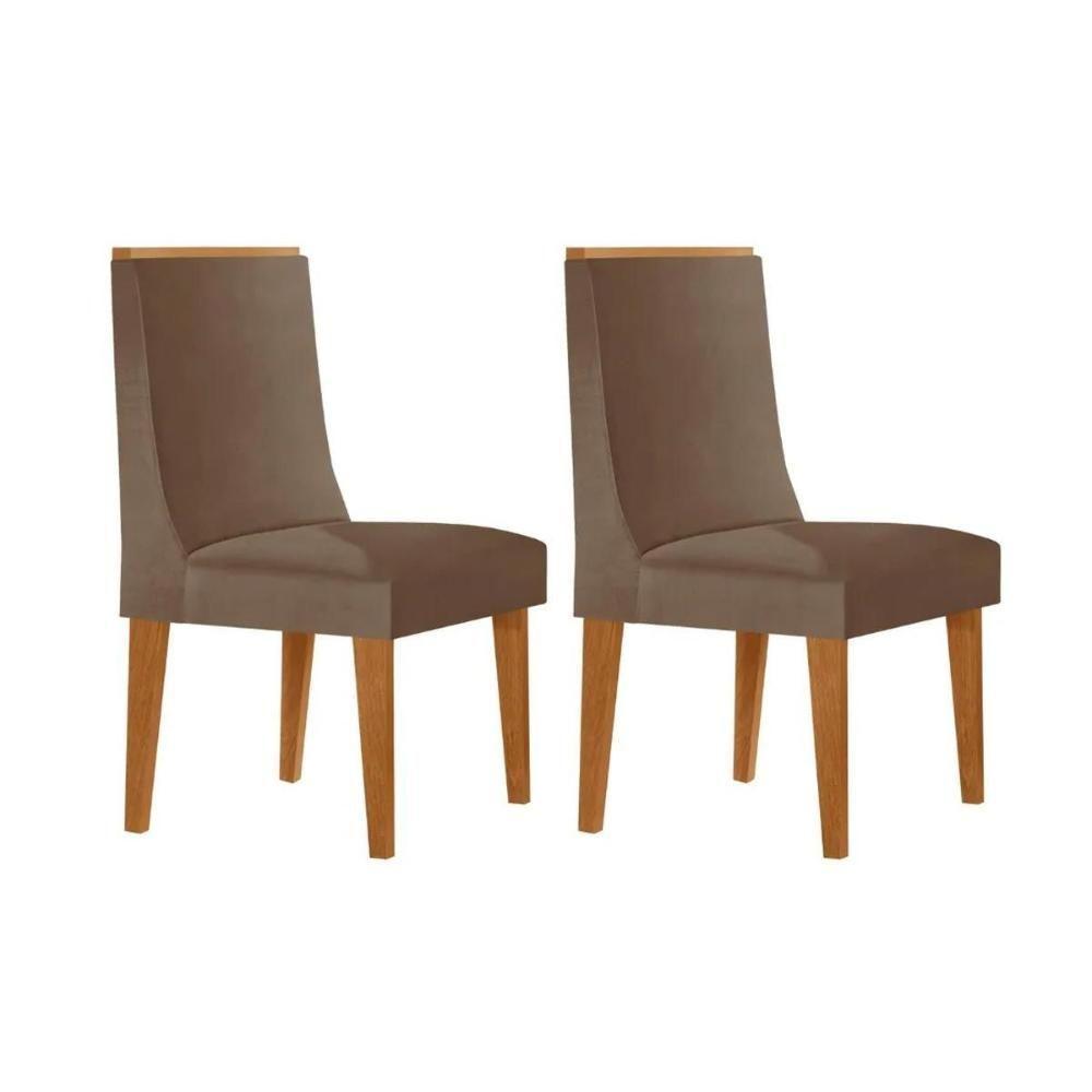 Cadeira Sala De Jantar Dakota Kit 2 Un Naturalle-corano Capuccino - Rufato - 1