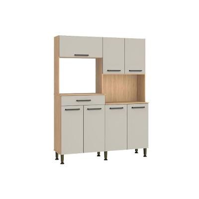 Kit De Cozinha Compacta Isla C- 7 Portas E 1 Gaveta Mel-off White - Movelbento