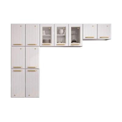 Kit De Cozinha Compacta Diamante New C- 11 Portas ( 3 C- Vidro ) Branco - Telasul