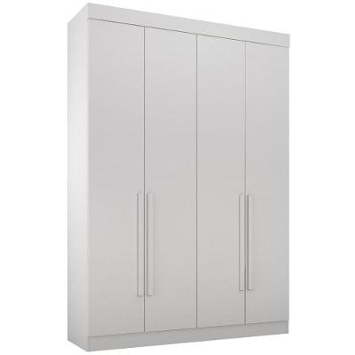 Guarda Roupa Modulado Individual Orion Branco 4 Portas 3 Gavetas Leifer Móveis