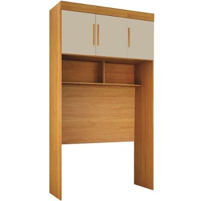 Guarda Roupa Modulado Individual Aéreo Solteiro Orion Cinamomo Off White 3 Portas Leifer Móveis