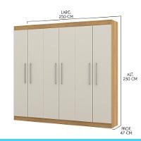 Guarda Roupa Grande De Casal 6 Portas 3 Gavetas Menu Móveis Carvalho