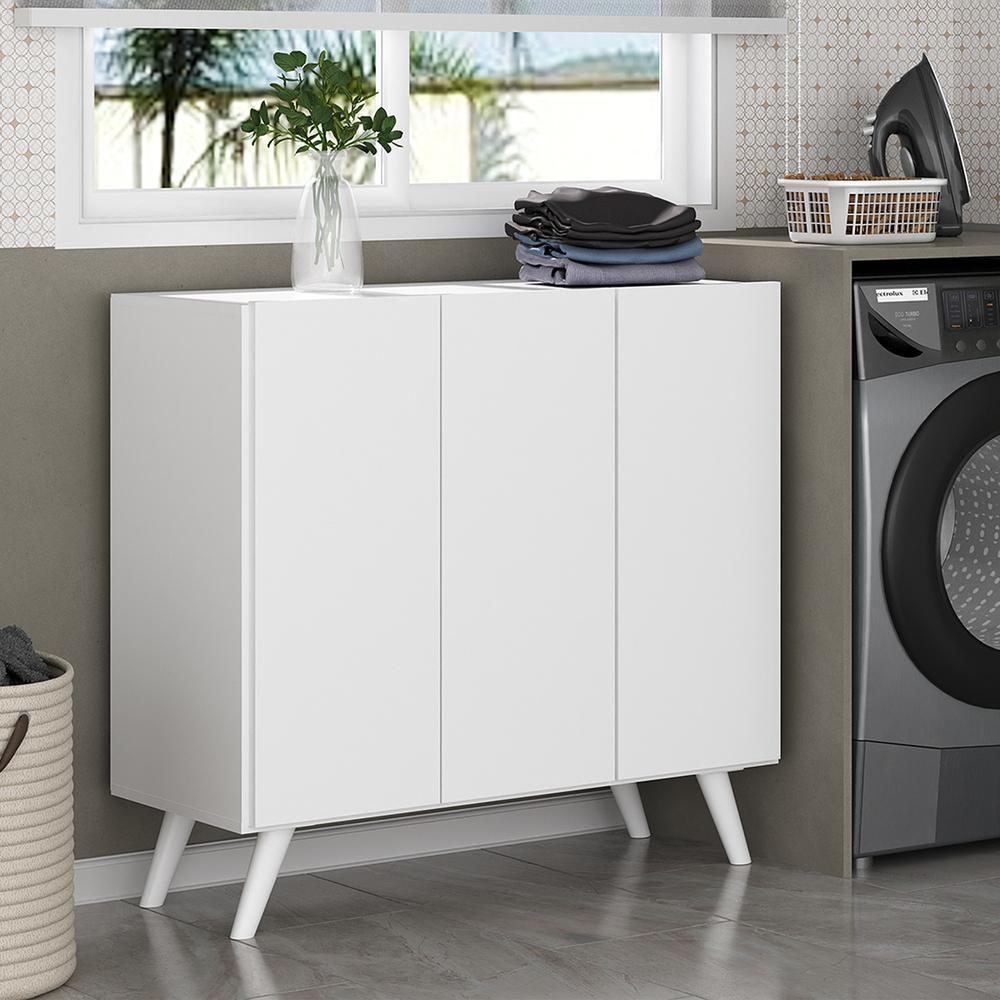 Armário Lavanderia Retrô Com 3 Portas Mp5033 Branco - 1