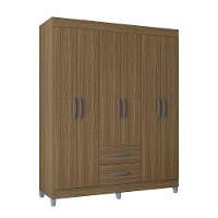 Guarda Roupa Casal Com 6 Portas E 2 Gavetas Atenas Poquema Castanho - 2