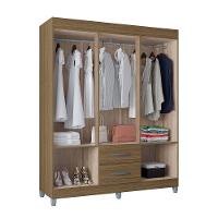Guarda Roupa Casal Com 6 Portas E 2 Gavetas Atenas Poquema Castanho - 5