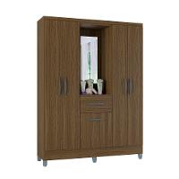 Guarda Roupa Casal Com 5 Portas 1 Gaveta Atlas Poquema Castanho - 2
