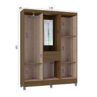 Guarda Roupa Casal Com 5 Portas 1 Gaveta Atlas Poquema Castanho - 3