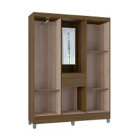 Guarda Roupa Casal Com 5 Portas 1 Gaveta Atlas Poquema Castanho