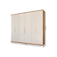 Guarda Roupa Casal 6 Portas E 6 Gavetas La Belle Cinamomo-off White - Panan - 3