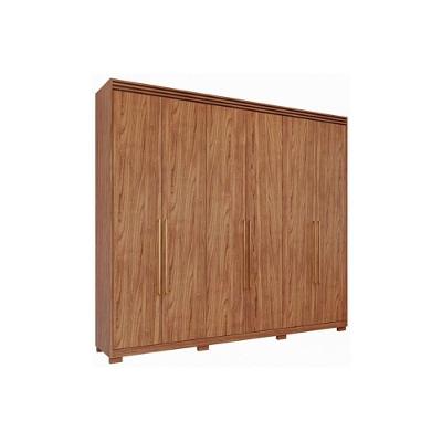 Guarda Roupa Casal 6 Portas E 5 Gavetas C- 1 Espelho Interno E Pés Aurora Cinamomo - Panan