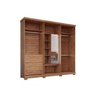 Guarda Roupa Casal 6 Portas E 5 Gavetas C- 1 Espelho Interno E Pés Aurora Branco - Panan