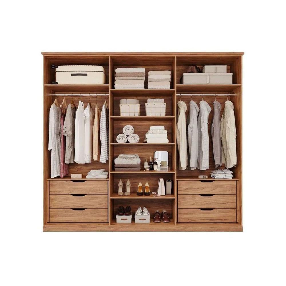 Guarda Roupa Casal 6 Portas (2 C- Vidro Reflecta) E 6 Gavetas La Belle Cinamomo-off White - Panan - 4