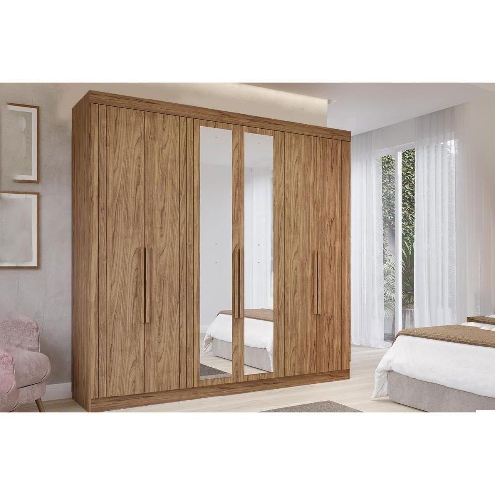 Guarda Roupa Casal 6 Portas (2 C- Espelho) E 6 Gavetas Cecilia Cinamomo - Panan - 1