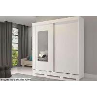 Guarda Roupa Casal 2 Portas De Correr (1 C- Espelho) E 8 Gavetas Ilheus Branco - Panan - 4