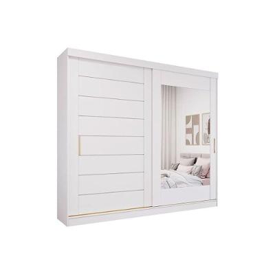 Guarda Roupa Casal 2 Portas De Correr (1 C- Espelho) E 8 Gavetas Florença Branco - Panan