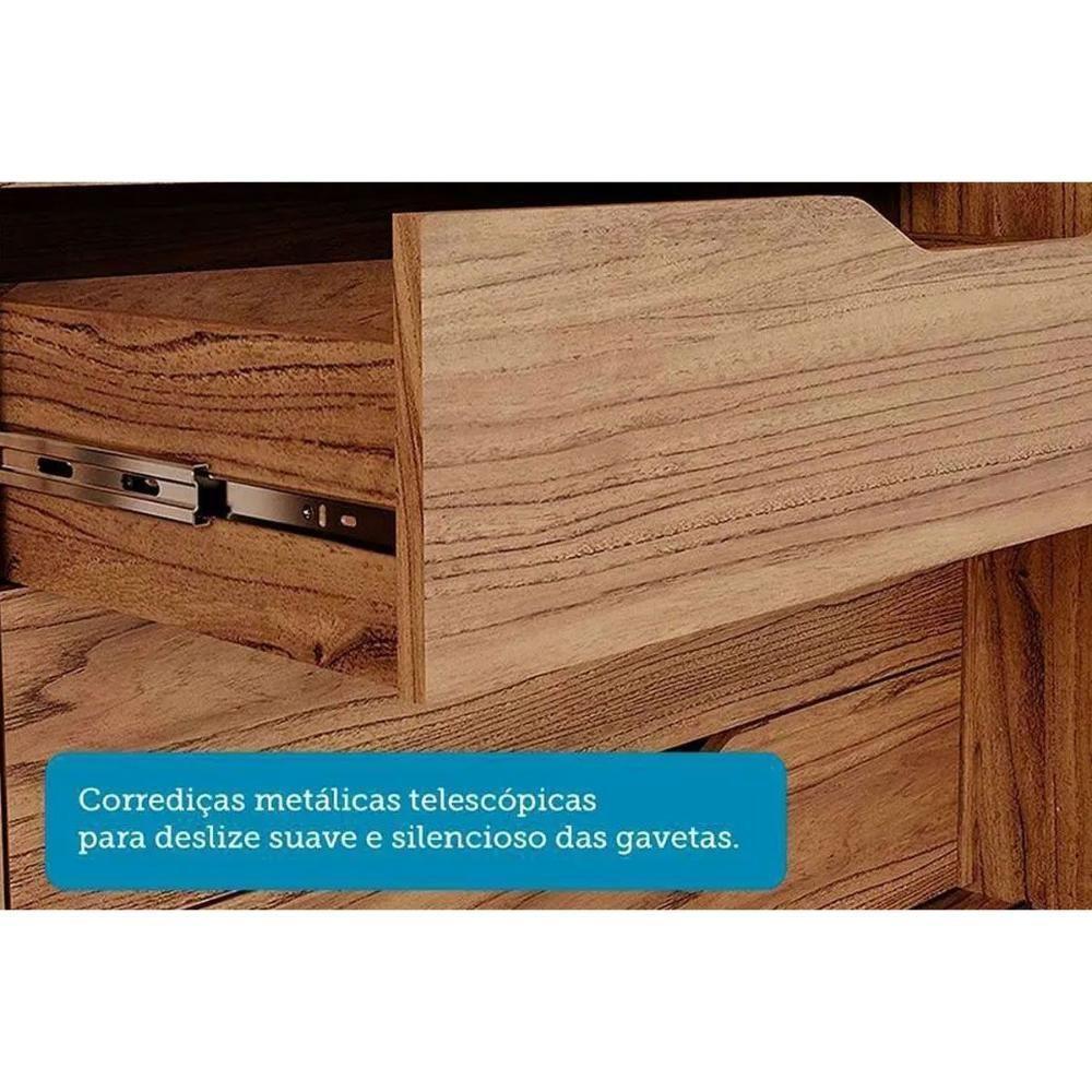 Guarda Roupa Casal 2 Portas De Correr (1 C- Espelho) E 8 Gavetas C- Pés Florença Cinamomo-off White - Panan - 3