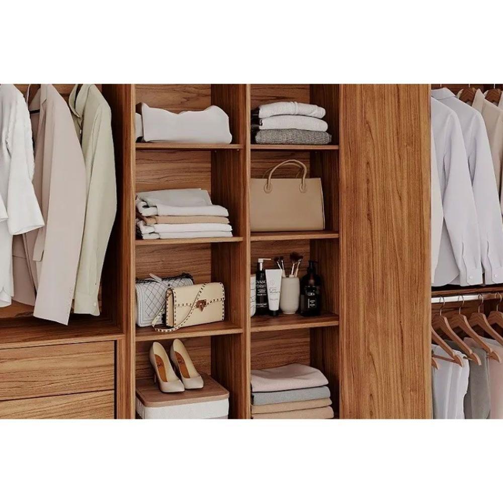 Guarda Roupa 6 Portas E 5 Gavetas C- 1 Espelho Interno Aurora Cinamomo - Panan - 7