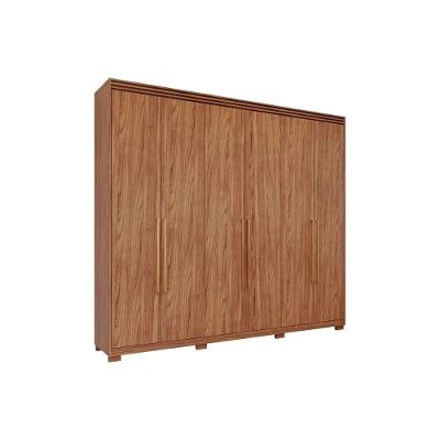 Guarda Roupa 6 Portas E 5 Gavetas C- 1 Espelho Interno Aurora Cinamomo - Panan