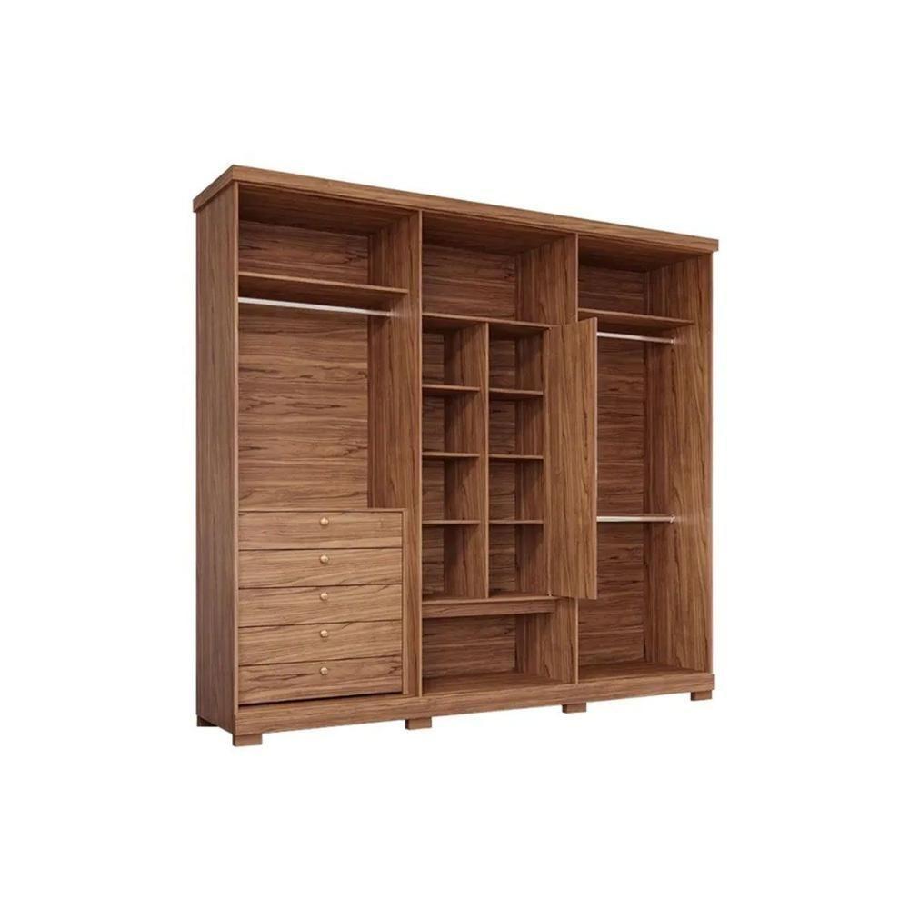 Guarda Roupa 6 Portas E 5 Gavetas C- 1 Espelho Interno E Pés Aurora Cinamomo-grafiato - Panan - 5