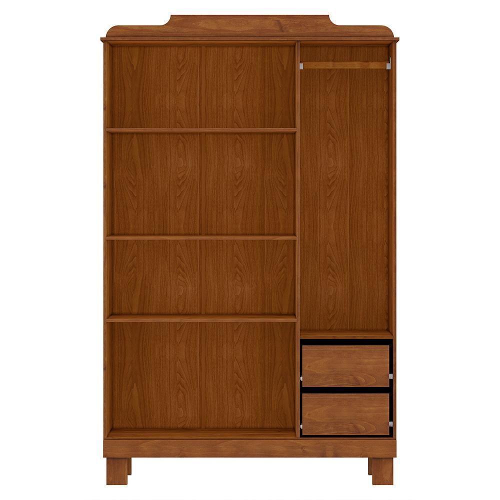 Guarda Roupa 3p Espelho 115 Cm 1281 Castanho Milani Store Castanho - 5