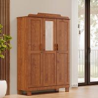Guarda Roupa 3p Espelho 115 Cm 1281 Castanho Milani Store Castanho - 6