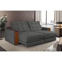 Sofá Retrátil Berlim 2,30m 4 Lugares Molas Ensacadas Txr Cinza - 1