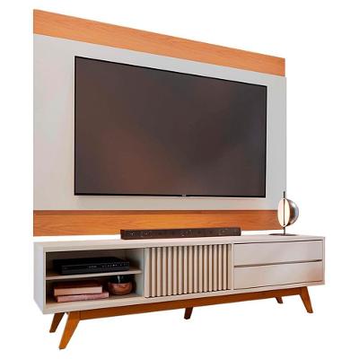 Rack Veneza E Painel Nilo Tv 75 Pol 200 Cm Off White Matte Freijo Colibri Off White Matte Freijo