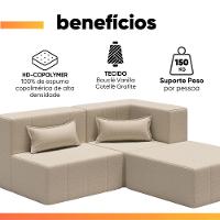 Sofá Puff Canto In Box Modular 3 Em 1 Boucle - Smart Pack Vanilla - 5