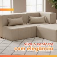 Sofá Puff Canto In Box Modular 3 Em 1 Boucle - Smart Pack Vanilla - 8