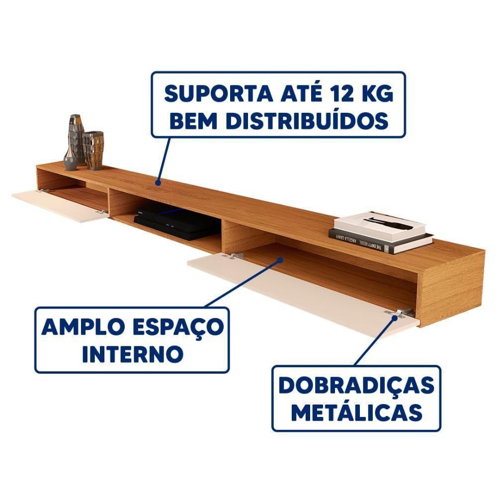 Nicho Rack Suspenso 2 Portas Nature Off White 2.2 Versátil - 2