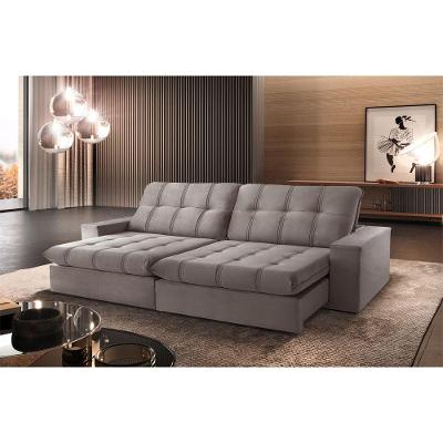 Sofá Retrátil Caparaó 2,50m 4 Lugares Molas Ensacadas Txr Bege