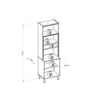 Paneleiro De Cozinha Selene C- 3 Portas E 2 Nichos P- Fornos 65cm Jequitiba-off White Fosco - Linea Brasil - 2