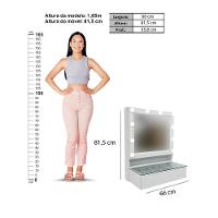 Penteadeira Suspensa Ditalia 1 Gav + Kit Luz Pe-130 Branco