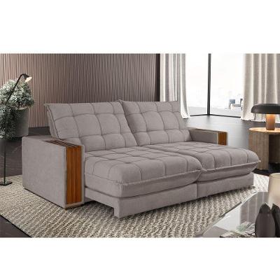 Sofá Retrátil Berlim 2,10m 3 Lugares Molas Ensacadas Txr Bege