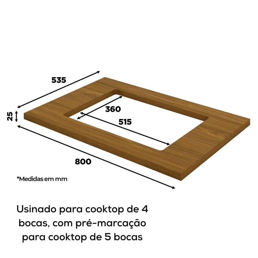 Tampo Para Balcao Cooktop 80 Cm C908 Americana Nature Henn Nature - 3