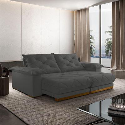 Sofá Retrátil Marrocos 1,80m 02 Lugares Molas Ensacadas Txr Cinza