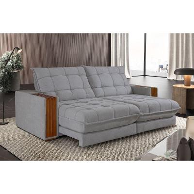 Sofá Retrátil Berlim 1,80m 2 Lugares Molas Ensacadas Txr Prata