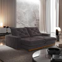 Sofá Retrátil Muzambinho 2,30m 4 Lugares Molas Ensacadas Txr Marrom - 1